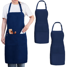 Load image into Gallery viewer, Gala Houseware Kitchen Bib Apron - Navy Blue, Chef Apron with Long Tie, for Adult Men and Women
