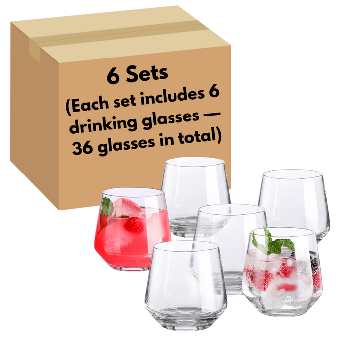 Gala Houseware - OZ Drinking Glasses, Pack of 36, Highball Glasses Tumblers for Mixed Drinks, Water, Juice, Beer, Cocktail, Wine, Kitchen Glassware Set, Excellent Gift, Glass Cups