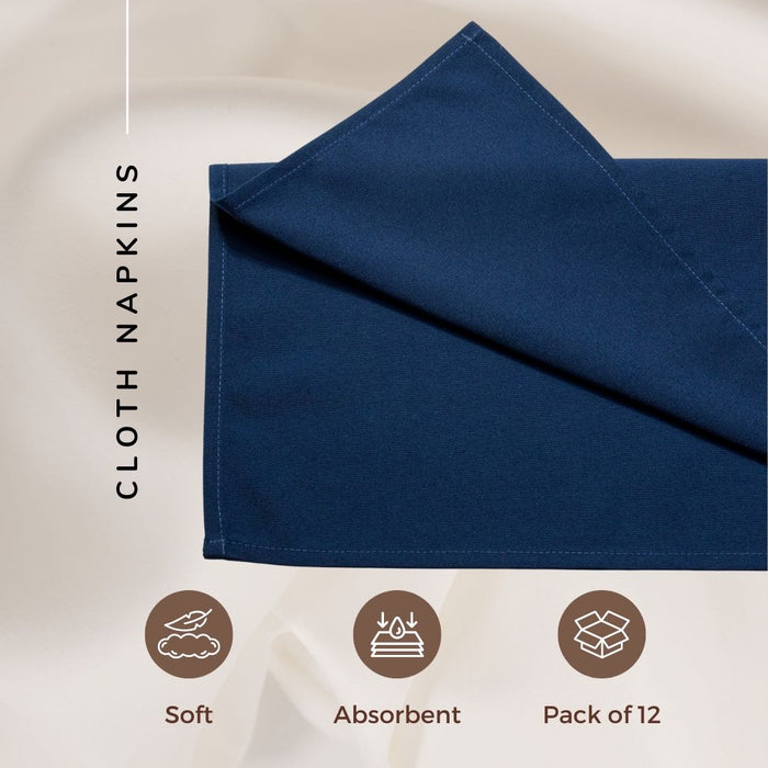 Gala Houseware Spun Polyester Dinner Napkins 18 x 18 inch - Navy Blue, Pack of 240, Solid Washable Cloth Napkins - Ideal for Events, Wedding, Party, Commercial and Home Use.