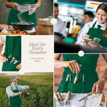 Load image into Gallery viewer, Gala Houseware Kitchen Bib Apron - Forest Green, Chef Apron with Long Tie, for Adult Men and Women,
