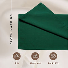 Charger l&#39;image dans la galerie, Gala Houseware Spun Polyester Dinner Napkins 18 x 18 inch - Forest Green 12 Pack Solid Washable Cloth Napkins - Ideal for Events, Wedding, Party, Commercial and Home Use.
