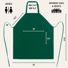 Charger l&#39;image dans la galerie, Gala Houseware Kitchen Bib Apron - Forest Green, Chef Apron with Long Tie, for Adult Men and Women,
