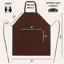 Charger l&#39;image dans la galerie, Gala Houseware Kitchen Bib Apron - Chocoloate, Chef Apron with Long Tie, for Adult Men and Women
