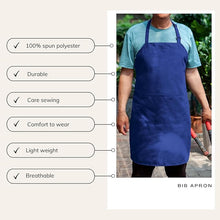 Charger l&#39;image dans la galerie, Gala Houseware Kitchen Bib Apron - Royal Blue, Chef Apron with Long Tie, for Adult Men and Women,
