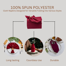 Charger l&#39;image dans la galerie, Gala Houseware Spun Polyester Dinner Napkins 18 x 18 inch - Burgundy 12 Pack Solid Washable Cloth Napkins - Ideal for Events, Wedding, Party, Commercial and Home Use.
