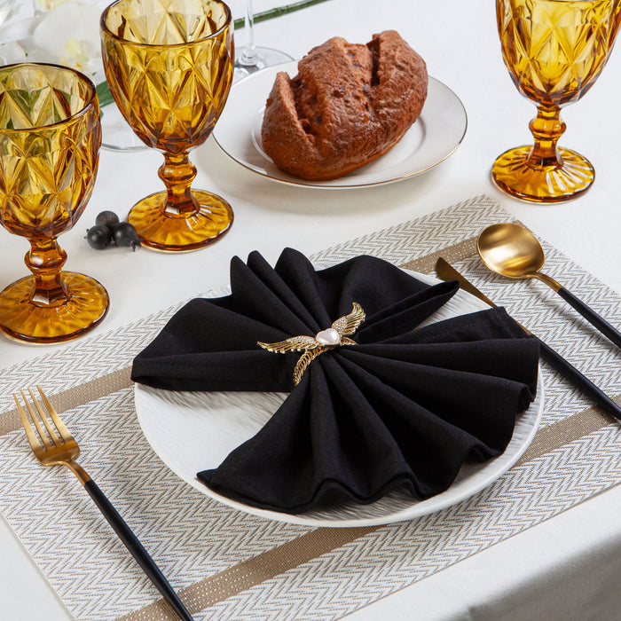 Gala Houseware Spun Polyester Dinner Napkins 18 x 18 inch - Black, Pack of 240, Solid Washable Cloth Napkins - Ideal for Events, Wedding, Party, Commercial and Home Use.