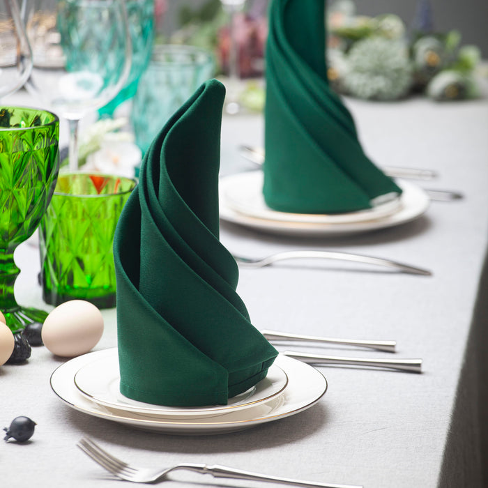 Gala Houseware Spun Polyester Dinner Napkins 18 x 18 inch - Forest Green, Pack of 240, Solid Washable Cloth Napkins - Ideal for Events, Wedding, Party, Commercial and Home Use.