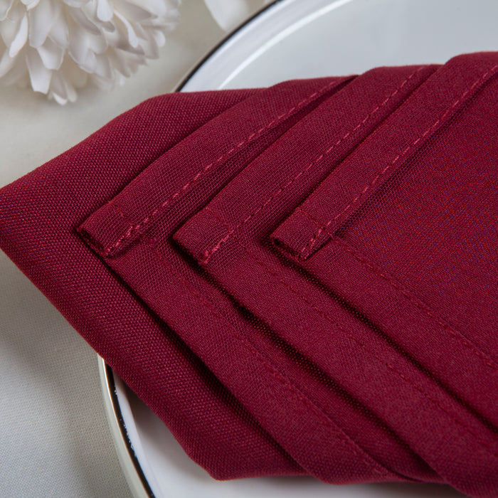 Gala Houseware Spun Polyester Dinner Napkins 18 x 18 inch - Burgundy 12 Pack Solid Washable Cloth Napkins - Ideal for Events, Wedding, Party, Commercial and Home Use.