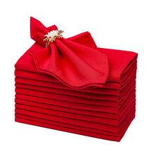 Charger l&#39;image dans la galerie, Gala Houseware Spun Polyester Dinner Napkins 18 x 18 inch - Red 12 Pack Solid Washable Cloth Napkins - Ideal for Events, Wedding, Party, Commercial and Home Use.
