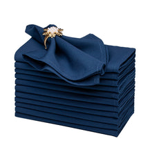 Load image into Gallery viewer, Gala Houseware Spun Polyester Dinner Napkins 18 x 18 inch - Navy Blue 12 Pack Solid Washable Cloth Napkins - Ideal for Events, Wedding, Party, Commercial and Home Use.
