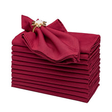 Charger l&#39;image dans la galerie, Gala Houseware Spun Polyester Dinner Napkins 18 x 18 inch - Burgundy 12 Pack Solid Washable Cloth Napkins - Ideal for Events, Wedding, Party, Commercial and Home Use.
