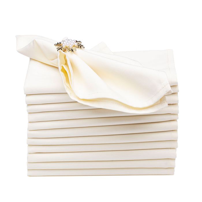 Gala Houseware Spun Polyester Dinner Napkins 18 x 18 inch - Ivory, Pack of 240, Solid Washable Cloth Napkins - Ideal for Events, Wedding, Party, Commercial and Home Use.