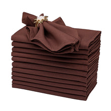 Charger l&#39;image dans la galerie, Gala Houseware Spun Polyester Dinner Napkins 18 x 18 inch - Chocolate 12 Pack Solid Washable Cloth Napkins - Ideal for Events, Wedding, Party, Commercial and Home Use.
