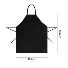 Load image into Gallery viewer, Black Kitchen Bib Aprons (30&quot; x 34&quot;), 12 Pack Professional Spun Polyester
