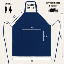 Load image into Gallery viewer, Gala Houseware Kitchen Bib Apron - Navy Blue, Chef Apron with Long Tie, for Adult Men and Women
