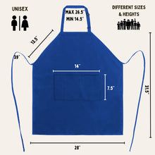 Charger l&#39;image dans la galerie, Gala Houseware Kitchen Bib Apron - Royal Blue, Chef Apron with Long Tie, for Adult Men and Women,
