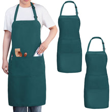 Charger l&#39;image dans la galerie, Gala Houseware Kitchen Bib Apron - Turquoise, Chef Apron with Long Tie, for Adult Men and Women
