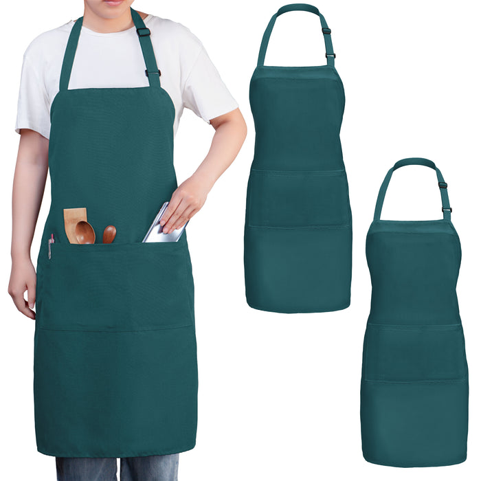 Gala Houseware Kitchen Bib Apron - Turquoise, Chef Apron with Long Tie, for Adult Men and Women