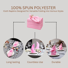 Charger l&#39;image dans la galerie, Gala Houseware Spun Polyester Dinner Napkins 18 x 18 inch - Pink 12 Pack Solid Washable Cloth Napkins - Ideal for Events, Wedding, Party, Commercial and Home Use.
