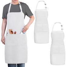 Load image into Gallery viewer, Gala Houseware Kitchen Bib Apron - White, Chef Apron with Long Tie, for Adult Men and Women
