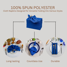 Charger l&#39;image dans la galerie, Gala Houseware Spun Polyester Dinner Napkins 18 x 18 inch - Royal Blue 12 Pack Solid Washable Cloth Napkins - Ideal for Events, Wedding, Party, Commercial and Home Use.
