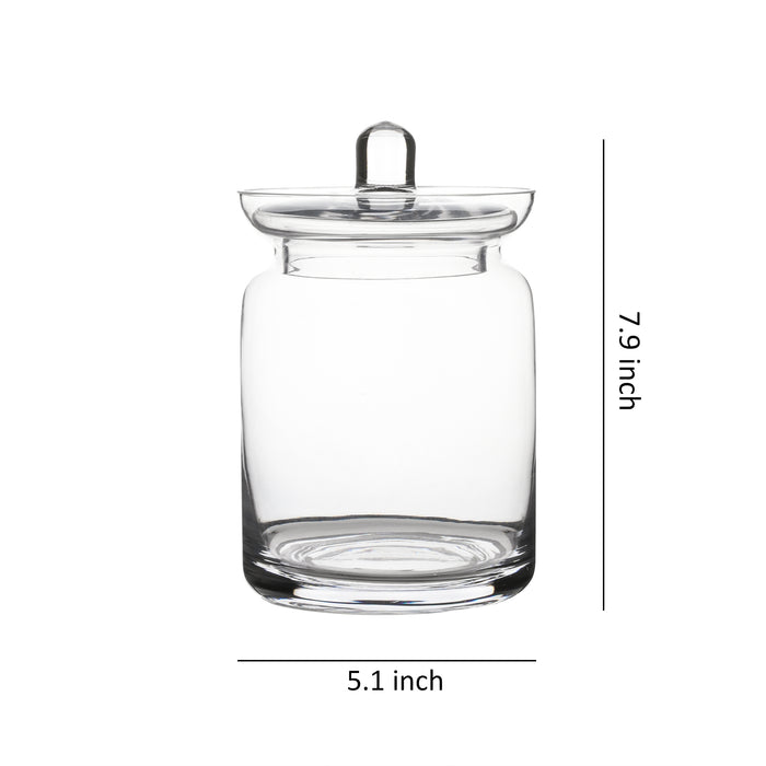 Bathroom Vanity Apothecary Jars, Set of 2 Glass Storage Organizer Canister