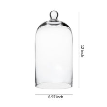 Charger l&#39;image dans la galerie, 6.97&quot; x 12&quot; Decorative Glass Display Cloche Dome, Tabletop Centerpiece Clear Bell Jar
