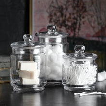 Charger l&#39;image dans la galerie, Bathroom Vanity Apothecary Jars, Set of 3 Glass Storage Organizer Canister
