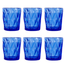 Charger l&#39;image dans la galerie, Blue Colored Water Glasses, Glass Tumblers Set of 6 Drinking Glasses
