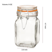 Load image into Gallery viewer, Glass Spice Jars Bottles with Airtight Lids and Leak Proof Rubber Gasket Set of 12 (Square，8.0 oz)
