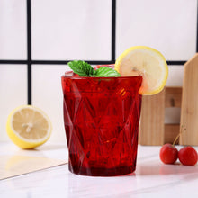 Charger l&#39;image dans la galerie, Gala Houseware Red Colored Water Glasses, Glass Tumblers Set of 6 Drinking Glasses
