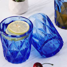 Charger l&#39;image dans la galerie, Blue Colored Water Glasses, Glass Tumblers Set of 6 Drinking Glasses
