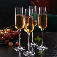 Charger l&#39;image dans la galerie, Crystal Champagne Flutes Glasses Set of 4 - Machine Made Glass 100% Lead Free 8 Ounce
