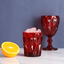 Charger l&#39;image dans la galerie, Gala Houseware Red Colored Water Glasses, Glass Tumblers Set of 6 Drinking Glasses
