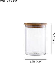 Load image into Gallery viewer, Gala Houseware Airtight Food Storage Containers with Bamboo Lids, Set of 3 Glass Jars Canister Set Perfect for Organization and Storage Coffee, Sugar, Tea. (D:3.94&quot; x H: 5.5&quot;)
