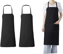 Charger l&#39;image dans la galerie, Gala Houseware Kitchen Chef Bib Apron, 2 Bulk Set, 34 inches x 30 inches with Long Tie,
