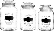 Charger l&#39;image dans la galerie, Gala Houseware Set of 3 Airtight Glass Jars with Lids, Round Clear Glass Canister Sets Sealed Lids, Glass Food Storage Containers &amp; Kitchen Organizers for Pasta, Candy, Coffee, Sugar, Cookie
