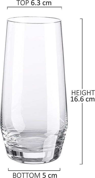 Gala Houseware Classic Clear Glasses, Set of 6 with 18.5oz Volume, Lead Free, Dishwasher Safe, Perfect for Everyday Use, Dinner Parties, Events, and Businesses