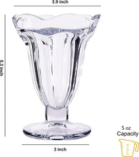 Charger l&#39;image dans la galerie, Gala Houseware 6 PCs Set 5.6 oz Tulip Clear Glass Dessert Bowls/Cups - Perfect for Dessert, Sundae, Ice Cream, Fruit, Salad, Snack, Cocktail, Condiment, Trifle and Christmas Holiday Party
