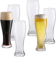 Load image into Gallery viewer, Gala Houseware 22oz Beer Glasses Set of 6, Dishwasher Safe, Lead Free Glass, Perfect for Everyday Use, Dinner Parties and Events.aker Beer Glass,Clear Glass Bar Tumblers Cocktail Mixing Glass for Cold Beverages, Soda, Water Set of 6
