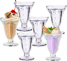 Charger l&#39;image dans la galerie, Gala Houseware 6 PCs Set 5.6 oz Tulip Clear Glass Dessert Bowls/Cups - Perfect for Dessert, Sundae, Ice Cream, Fruit, Salad, Snack, Cocktail, Condiment, Trifle and Christmas Holiday Party
