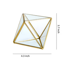 Load image into Gallery viewer, Glass Geometric Terrarium Container 4.5 X 5.2 inches and 4.3 X 3.7 inches Glass Terrarium for Succulent &amp; Air Plant (Gold, 2pcs)
