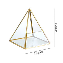 Load image into Gallery viewer, Glass Geometric Terrarium Container 4.5 X 5.2 inches and 4.3 X 3.7 inches Glass Terrarium for Succulent &amp; Air Plant (Gold, 2pcs)
