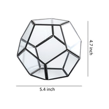 Charger l&#39;image dans la galerie, Glass Geometric Terrarium Container 5.4X4.7inch, 3.8X3.8inch and 4.1X6.4inch Tabletop for Succulent &amp; Air Plant (Black, 3 Asst)
