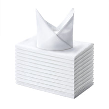 Load image into Gallery viewer, Spun Polyester Dinner Napkins 20 x 20 inch - White 12 Pack Solid Washable Cloth Napkins
