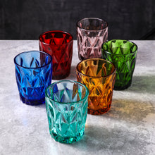 Charger l&#39;image dans la galerie, Colored Water Glasses, Glass Tumblers Set of 6 Multi Colors Drinking Glasses
