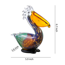 Charger l&#39;image dans la galerie, Art Craft Collectible Handmade Glass Pelican Paperweight (H: 6.7”)
