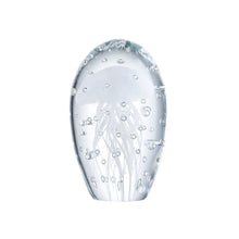 Load image into Gallery viewer, Blown Glass Jellyfish Paperweight, Handmade Glass Art Craft Collectible (H:3.9&quot;, White)
