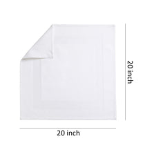 Load image into Gallery viewer, 100% White Cotton Cloth Napkins (20” x 20”), Set of 12 Satin Band Linen Napkins
