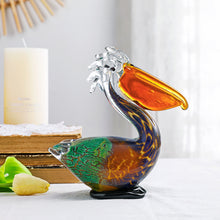 Charger l&#39;image dans la galerie, Art Craft Collectible Handmade Glass Pelican Paperweight (H: 6.7”)
